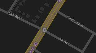 Map screenshot showing Divided Highways 