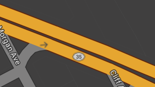 Map screenshot showing Divided Highways 