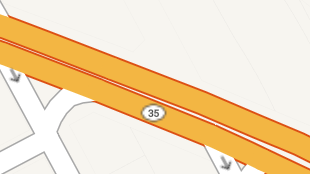 Map screenshot showing Divided Highways 