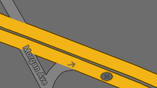 Map screenshot showing Divided Highways 