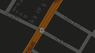 Map screenshot showing Divided Highways 