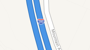 Map screenshot showing Interstates 