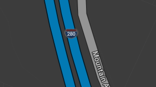 Map screenshot showing Interstates 