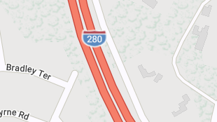 Map screenshot showing Interstates 
