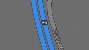 Map screenshot showing Interstates 