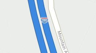 Map screenshot showing Interstates 