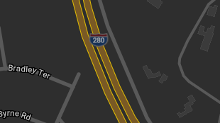 Map screenshot showing Interstates 