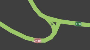 Map screenshot showing Toll Divided Highways 
