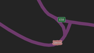Map screenshot showing Toll Divided Highways 