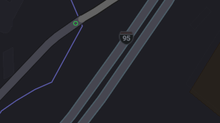 Map screenshot showing Toll Interstates 