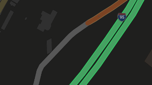 Map screenshot showing Toll Interstates 