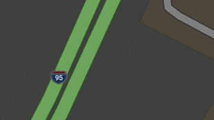 Map screenshot showing Toll Interstates 