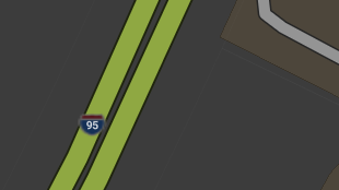 Map screenshot showing Toll Interstates 