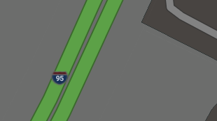 Map screenshot showing Toll Interstates 