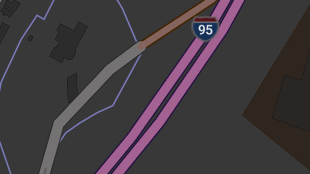Map screenshot showing Toll Interstates 