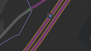 Map screenshot showing Toll Interstates 