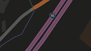 Map screenshot showing Toll Interstates 