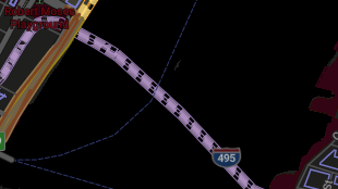 Map screenshot showing Toll Tunnels 