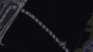 Map screenshot showing Toll Tunnels 