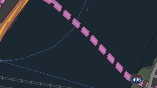 Map screenshot showing Toll Tunnels 