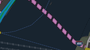 Map screenshot showing Toll Tunnels 