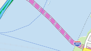 Map screenshot showing Toll Tunnels 