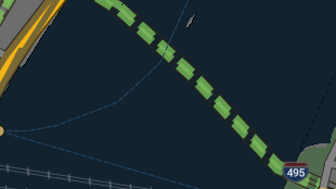Map screenshot showing Toll Tunnels 