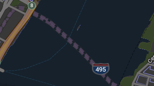 Map screenshot showing Toll Tunnels 