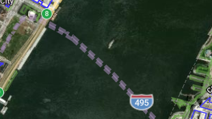 Map screenshot showing Toll Tunnels 