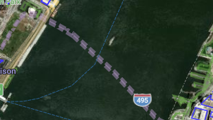 Map screenshot showing Toll Tunnels 